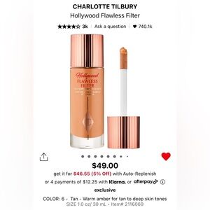 Charlotte Tilbury NEW Hollywood Flawless Filter For A Superstar Youth Glow